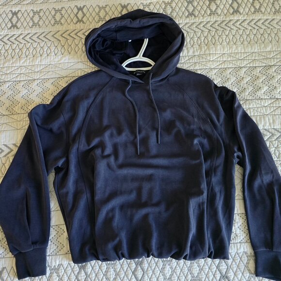 Athleta Seasoft Bubble Hem Sweatshirt Blue Sz XS Oversized EUC - Picture 2 of 6